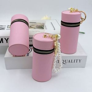 New Mini Bucket Bag Portable <b>Lipstick</b> Bag PU Leather Makeup <b>Lipstick</b> case Keychain Lip Cream Storage Pouch Factory-direct - Product Image 2