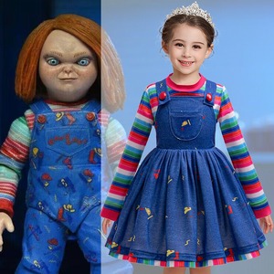 Disfraz <span class=keywords><strong>de</strong></span> Muñeca <span class=keywords><strong>de</strong></span> Terror <span class=keywords><strong>de</strong></span> Halloween, Vestido con Tirantes, Cosplay <span class=keywords><strong>de</strong></span> Película, Mono Azul, Disfraz <span class=keywords><strong>de</strong></span> Fantasma <span class=keywords><strong>Chucky</strong></span> para Niñas, Carnaval, <span class=keywords><strong>Asesino</strong></span> <span class=keywords><strong>de</strong></span> Terror - Product Image 3