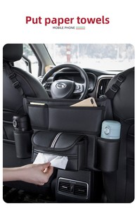 Sac de rangement suspendu pour siège de voiture, vente en gros d'usine, organisateur de siège arrière grande capacité, accessoires intérieurs de voiture très pratiques - Product Image 6