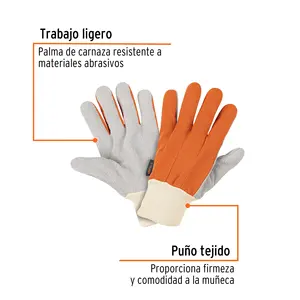 Guantes de cuero y lona BOX 6, uso ligero, talla única, TRUPER - Product Image 2