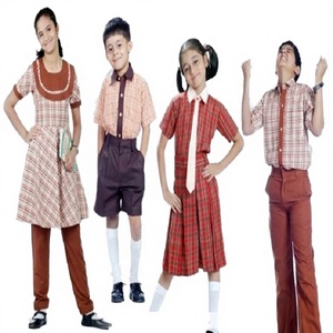 Uniforme escolar de primaria, conjunto de camisa y vestido a cuadros de algodón tejido para niños y niñas, ropa escolar infantil - Product Image 1
