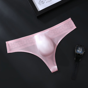 Slip <span class=keywords><strong>perizoma</strong></span> da <span class=keywords><strong>uomo</strong></span> a vita bassa, sexy, in rete e <span class=keywords><strong>pizzo</strong></span>, senza cuciture, con pochette 3D, taglio laser, semitrasparente - Product Image 5