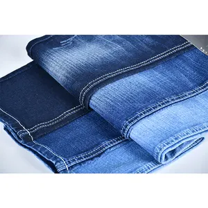 Manufacture mill price 59 cotton 35.7 polyester 2 rayon 1.5 spandex dark blue denim fabric