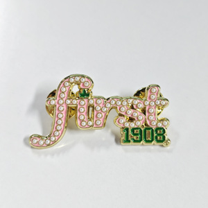 Pin de Solapa de Metal Esmaltado Suave Personalizado con Diseño Propio y Decoración de Diamantes de Imitación, Tipo Insignia Cosida para Decoración - Product Image 1