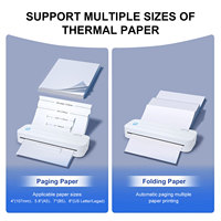 Printer Thermal Mini Portabel HZTZ A4 untuk Baterai 1500mAh, Ramah Perangkat Seluler IOS, Stok Tersedia