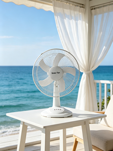 Ventilateur de table solaire de 16 pouces avec batterie rechargeable de 10000 mAh, panneau solaire haute efficacité de 12 W, ventilateur de bureau à 3 vitesses avec port USB - Product Image 3