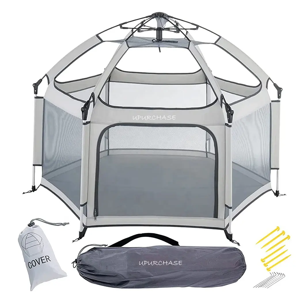 PlayPod Outdoor safety foldable Baby Playpen with Canopy Deluxe Portable Playpen for Babies and Toddlers with Dome portable