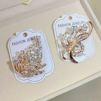 Broches tendance pour femmes, plaquées or, avec zircon coloré, imitation perle et motif Fritillaria, bijoux élégants en forme de fleur de paon, cadeau de fête
