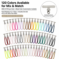 Ensemble de bracelets de téléphone tressés avec languette métallique de 0,2 mm, compatibles avec toutes les coques, bracelet de téléphone, cadeau pour femmes et hommes, couleurs personnalisées