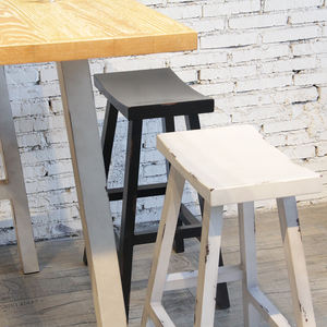 Tabouret de Bar Vintage en aluminium, noir, style ancien - Product Image 5