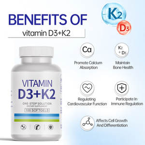Diskon besar OEM Vitamin D3 + K2 kapsul mudah untuk walet D K mendukung tulang sayuran D3 K2 Softgel - Product Image 6