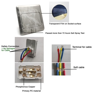 Không thấm nước điện bật lên 220V 16A bạc vàng xám đen tầng ổ cắm Mặt Đất Hộp - Product Image 5