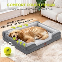 Lit orthopédique pour chien style canapé, imperméable, en velours ultra doux, mousse alvéolée, lavable, pour détaillants, taille personnalisée, fabrication en usine
