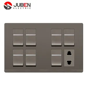 Bengal สีเทา PC UK 1 2 3 4 5 6 7 8 GANG 12 WAY 13 AMP USB สวิตช์ไฟผนังไฟฟ้าทั่วไปและซ็อกเก็ต (ไฟ)