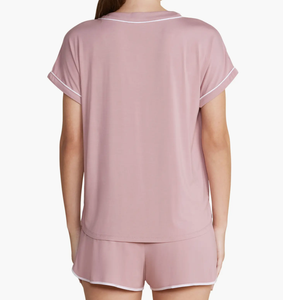 Conjunto <span class=keywords><strong>de</strong></span> Pijama <span class=keywords><strong>de</strong></span> Verano <span class=keywords><strong>de</strong></span> 2 Piezas, Camiseta Holgada con Detalles <span class=keywords><strong>de</strong></span> Ribete y Pantalones Cortos, Ropa <span class=keywords><strong>de</strong></span> <span class=keywords><strong>Dormir</strong></span> para Mujer, Ropa <span class=keywords><strong>de</strong></span> Casa - Product Image 4