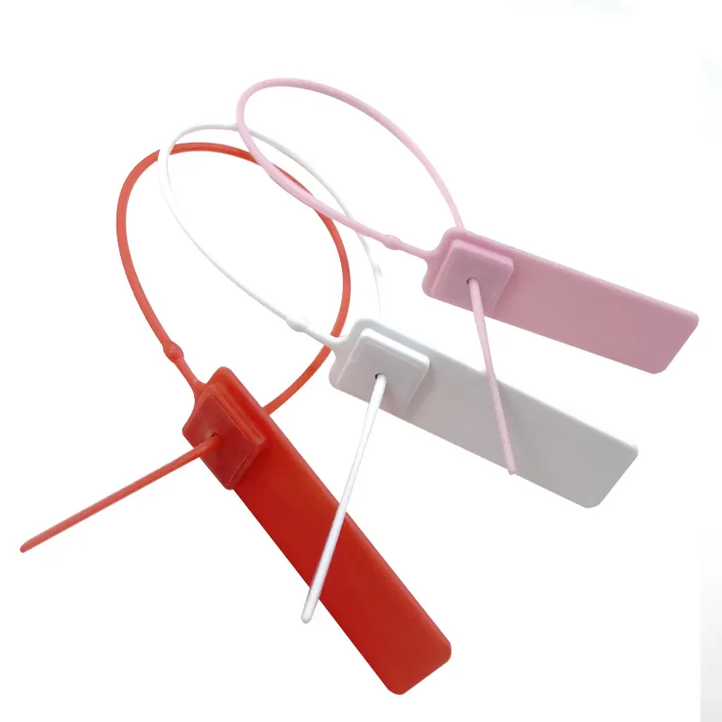 customized number red plastic seals security plastic seal tag plastic for clothing/bags/shoes