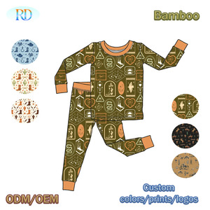 <span class=keywords><strong>Pyjama</strong></span> 2 pièces en bambou à manches longues pour enfants Ruidian, imprimé bottes et chapeau de cowboy, vêtements décontractés pour la maison et le sommeil - Product Image 4