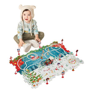 Juguete de Coche Eléctrico Navideño Jacko Toys, Juguete Educativo con Pista de Rompecabezas, Juego de Rieles de Plástico para Niños - Product Image 2