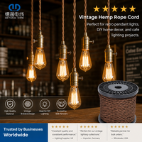 Cable Eléctrico de Cáñamo Trenzado Vintage, Cable de Cobre Recubierto de Textil para Lámparas Colgantes, Precio de Fábrica al por Mayor para Bricolaje OEM