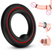 Ensemble de 3 anneaux péniens flexibles en silicone, de petit à grand, jouets sexuels pour hommes, avec fonction de retardement de l'éjaculation, pour usage masculin