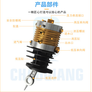 หัวปั๊มลมแบบสูบเดี่ยวอเนกประสงค์ 30MPA แรงดันสูง รุ่นมาตรฐานรุ่นที่ 8 วัสดุเหล็กแบบเชื่อมต่อโดยตรง - Product Image 2
