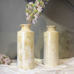 V142b nordic כפרי פרח לבן עץ קרמיקה ייצור <span class=keywords><strong>shabby</strong></span> שיק מקורה קישוט מקורה אגרטל גדול קנטון - Product Image 3