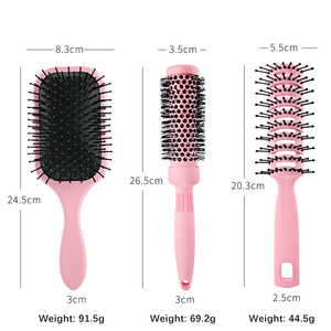 <span class=keywords><strong>Kit</strong></span> de brosses à <span class=keywords><strong>cheveux</strong></span> démêlantes en plastique bouclées personnalisées de 6 pièces, ensemble de brosses à <span class=keywords><strong>cheveux</strong></span> <span class=keywords><strong>bouclés</strong></span> pour femmes, masseur de cuir chevelu de 5 couleurs - Product Image 2