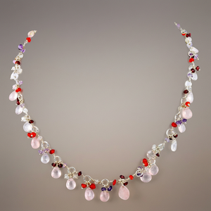 Collar Bohemio con Cuentas, Cristales de Imitación y Perlas, Joyería de Moda para Mujer, Regalo, Forma Redonda, Hecho a Mano - Product Image 3