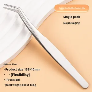 Pinzette leggere per ciglia in acciaio inossidabile con impugnatura antiscivolo per uso salone - Product Image 6