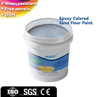 Revêtement de sol époxy auto-nivelant effet marbre, résistant à l'usure, durable, peinture au sable coloré, application au pinceau, revêtement liquide