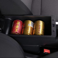 Boîte d'accoudoir de voiture Chargement USB Rehausseur Double Couche Boîte de Rangement Central Store Content Accoudoir Accessoires pour Nissan Note