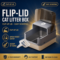 Bac à litière pour chat avec couvercle pliable et pelle, semi-fermé, anti-éclaboussures, pour chats de petite et moyenne taille