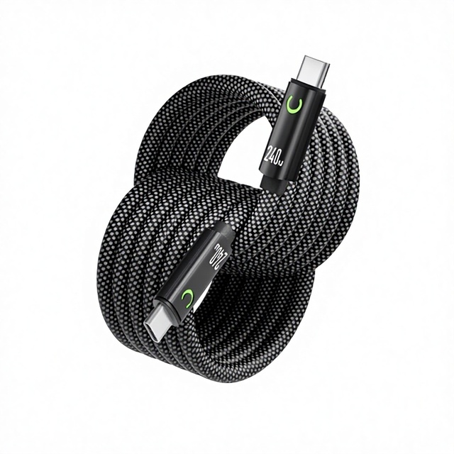 240W Type-C to Type-C Magnetic Fast Charging Data Transfer Cable, Suitable for Samsung, IPhone, and Macbook, Made of Pure Copper