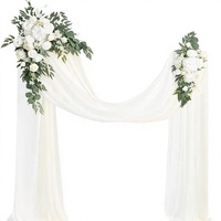 Kit de fleurs artificielles pour arche de mariage Ling's Moment, en mousse et soie, draperies en mousseline réalistes, lot de 4 pour toile de fond de cérémonie extérieure