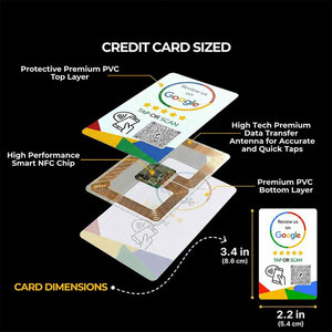ออกแบบโลโก้ตามสั่ง พิมพ์บนบัตรพีวีซี สำหรับรีวิว Google พร้อม NFC และ QR Code สำหรับธุรกิจ ป้ายรีวิว 5 ดาว แตะโทรศัพท์เพื่อให้คะแนน - Product Image 5
