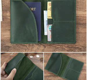 トラベルウォレットオーガナイザー パスポートカードホルダー メンズ レディース ヴィンテージパスポートカバー - Product Image 3