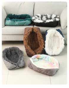 Hot Sales Large Size 4-in-1 Faux Fur <strong>Dog</strong> <strong>Bed</strong> Washable Thickened Pet Cushions Blanket Winter Warm Plush Pet Nest PP Material - Product Image 4