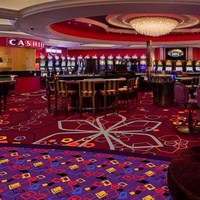 Tapis de casino anti-statique et résistant aux taches en laine rouge à motifs floraux pour centre de divertissement de salle de jeux, modèle AX