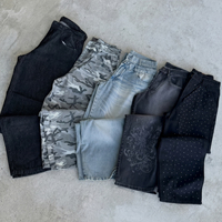 Jeans baggy personnalisés pour hommes, camouflage, broderie strass, denim délavé, streetwear, marque privée, faible MOQ, OEM, ODM, usine directe