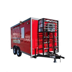 Remorque de restauration mobile à châssis galvanisé avec plan de travail en acier inoxydable, alimentation intégrée, étanche, pour la vente de snacks - Product Image 1