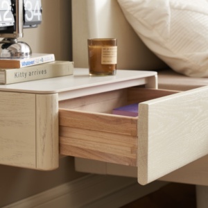 M7024 Muebles <span class=keywords><strong>de</strong></span> Dormitorio Mesita <span class=keywords><strong>de</strong></span> <span class=keywords><strong>Noche</strong></span> <span class=keywords><strong>de</strong></span> Madera Maciza Estilo Crema <span class=keywords><strong>de</strong></span> Roble Flotante Colgada a la <span class=keywords><strong>Pared</strong></span> - Product Image 5