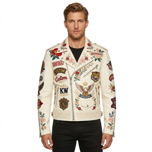 <span class=keywords><strong>Chaqueta</strong></span> de Motociclista de <span class=keywords><strong>Cuero</strong></span> Vacuno Genuino Personalizada para <span class=keywords><strong>Hombre</strong></span>, OEM, Transpirable, Resistente al Viento, Talla Grande, con Bordado Liso en Relieve - Product Image 1