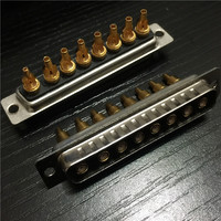 Konektor Koaksial D-SUB 8W8 Soldering RF Male Plug Ramah Lingkungan Berlapis Emas 8-Pin Komponen Sistem Vakum Tinggi