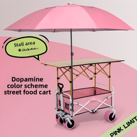 Véhicule de camping multifonctionnel à quatre roues JFXL TC-01 de haute qualité pour l'extérieur avec pare-soleil et table pliable et réglable en hauteur