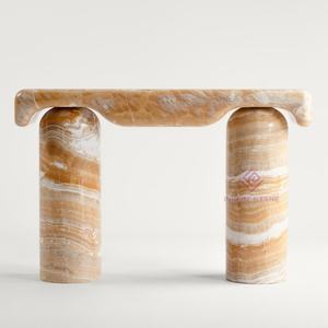 โต๊ะคอนโซลหินอ่อน Calacatta Viola งานศิลปะรูปปั้นหินแข็งตารางห้องโถงสำหรับการตกแต่งแกลเลอรี่และสตูดิโอ - Product Image 5