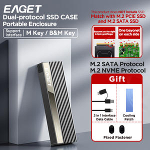 EAGET Type-C M.<span class=keywords><strong>2</strong></span> NVME SSD корпус из алюминиевого сплава USB3.1 10 Гбит/с корпус твердотельного привода совместимый M.<span class=keywords><strong>2</strong></span> NVMe M.<span class=keywords><strong>2</strong></span> SATA - Product Image 2