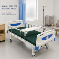 Lit médical pratique à 1 fonction avec tête et pieds en ABS, sommier à lattes ventilé et revêtement antibactérien pour hôpital et clinique