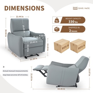 Fauteuil inclinable en PU à dossier réglable, design moderne, en mousse, pour salon - Product Image 6