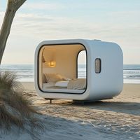 Cabaña de Trabajo Exterior Tipo Apple, Estructura de Acero, Casas Contenedor, Hogar Modular para Oficina, Sala de Espera de Aeropuerto, Cobertizo de Jardín, Gimnasio