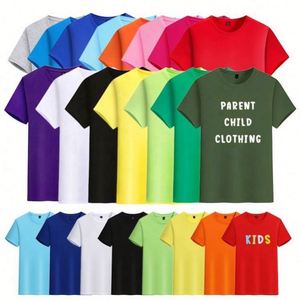 Custom Solid Knitted Casual Blank 100% Cotton Crew Neck Heavyweight 200G Soft <b>T</b>-Shirts for Adults & Kids - Product Image 2